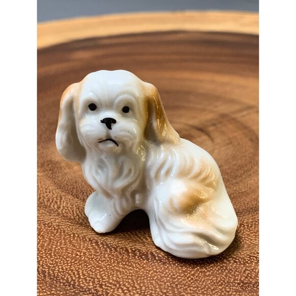 Vintage Japan Porcelain Dog Figurine 1.5" tall - Picture 1 of 8